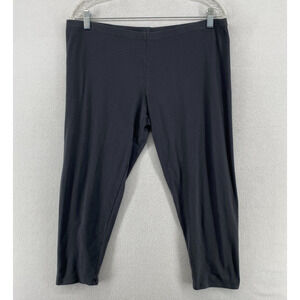 EILEEN FISHER Leggings XL Stretch Organic Cotton Jersey Cropped Pull On Gray USA
